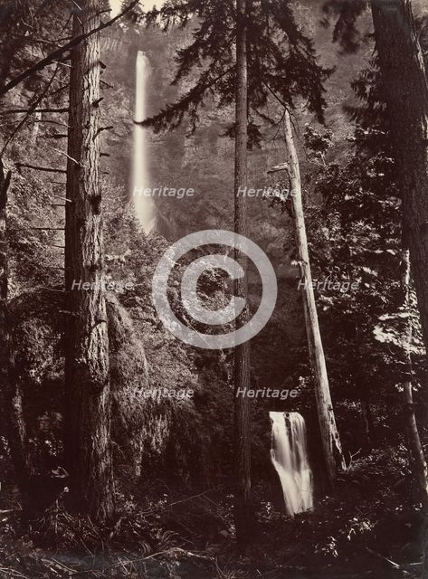 Multnomah Falls, Oregon, 1867, printed later. Creator: Carleton Emmons Watkins.