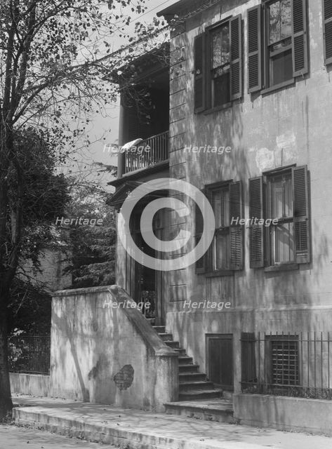 Multi-story house, [William Rhett house, 54 Hasell Street], Charleston, South Carolina, c1920-1926. Creator: Arnold Genthe.