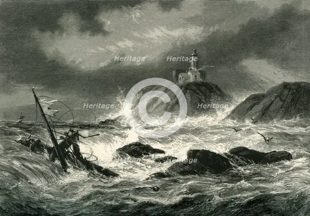 'Mumbles Rocks and Lighthouse, near Swansea', c1870.