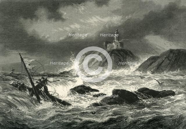 'Mumbles Rocks and Lighthouse, near Swansea', c1870.