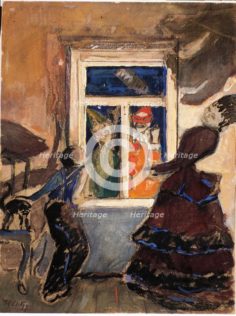 Mummers, 1908. Creator: Sapunov, Nikolai Nikolayevich (1880-1912).