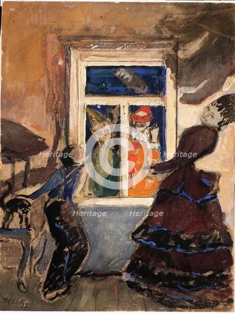 Mummers, 1908. Creator: Sapunov, Nikolai Nikolayevich (1880-1912).