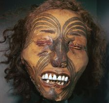 Mummified head of a Maori Chief