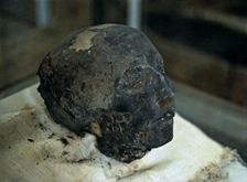 Mummified head of the royal team boss. From the tomb of Nebera
