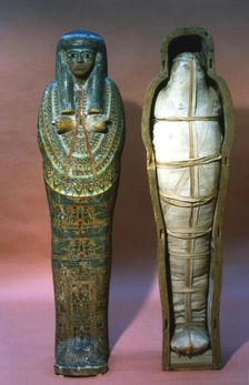 Mummy and mummy case of a princess, Ancient Egyptian, 21st Dynasty, 1069-945 BC