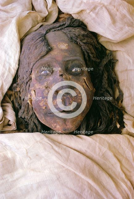 Mummy of Nodjmet, Cairo Museum, Egypt. Creator: Tony Evans.