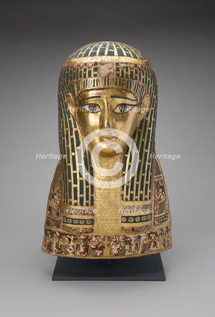Mummy Mask, Egypt, Late Ptolemaic Period-early Roman Period, 1st century BCE. Creator: Unknown.