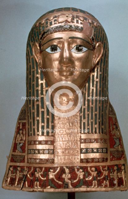 Mummy mask of a lady, late period, 1085-332 BC. Artist: Unknown