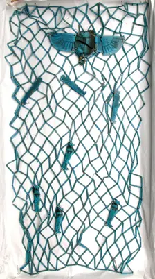 Mummy Net with Amulets, Egypt, Third Intermediate Period, Dynasty 23-25 (818-656 BCE). Creator: Unknown