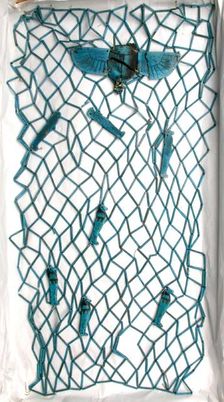 Mummy Net with Amulets, Egypt, Third Intermediate Period, Dynasty 23-25 (818-656 BCE). Creator: Unknown