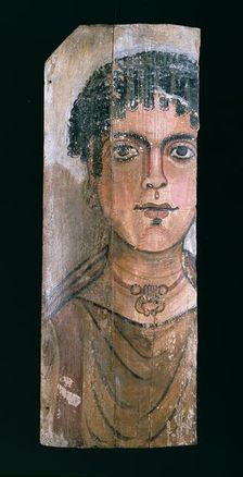 Mummy portrait, 90-110 AD. Creator: Unknown
