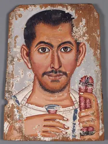 Mummy Portrait of a Bearded Man, A.D. 220-250. Creator: Brooklyn Painter