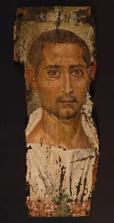 Mummy Portrait of a Bearded Man, A.D. 220-235. Creator: Unknown