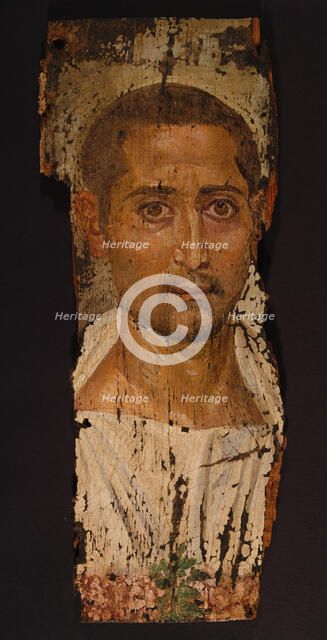 Mummy Portrait of a Bearded Man, A.D. 220-235. Creator: Unknown.
