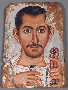 Mummy Portrait of a Bearded Man, A.D. 220-250. Creator: Brooklyn Painter