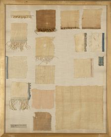 Mummy Wrapping Fragments, Egypt, Roman period (30 B.C.- 641 A.D.)/Arab period... Creator: Unknown