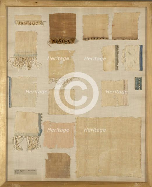 Mummy Wrapping Fragments, Egypt, Roman period (30 B.C.- 641 A.D.)/Arab period... Creator: Unknown.