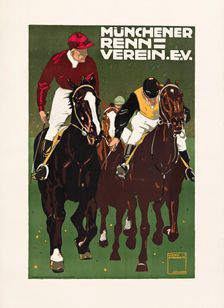 Münchener Rennverein (Munich Horse Racing Club), 1910. Creator: Ludwig Hohlwein