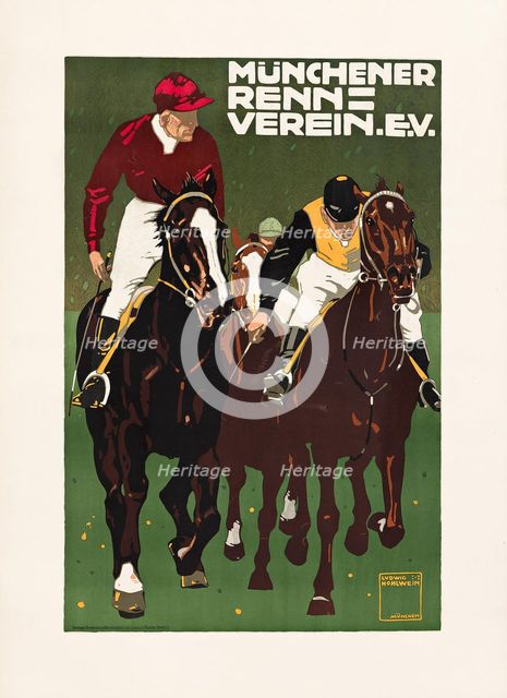 Münchener Rennverein (Munich Horse Racing Club), 1910. Creator: Ludwig Hohlwein.
