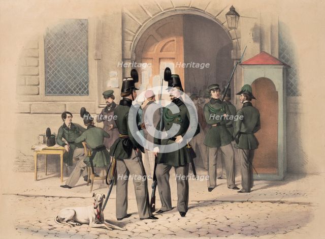 Münchner Volksbewaffnung. Studenten-Freikorps, 1848.