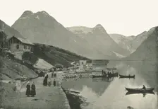 Mundal, on the Fjaerlandsfjorden, Sogn, Norway, 1895. Creator: Poulton & Co