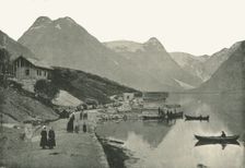 Mundal, on the Fjaerlandsfjorden, Sogn, Norway, 1895. Creator: Poulton & Co