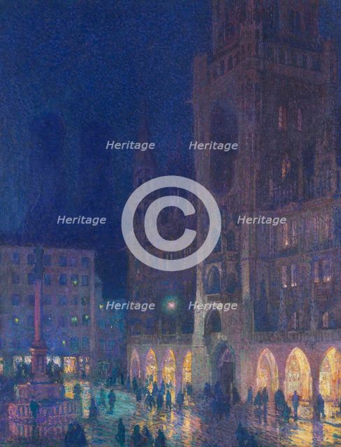 Munich, Marienplatz, 1908. Creator: Palmié, Charles Johann (1863-1911).