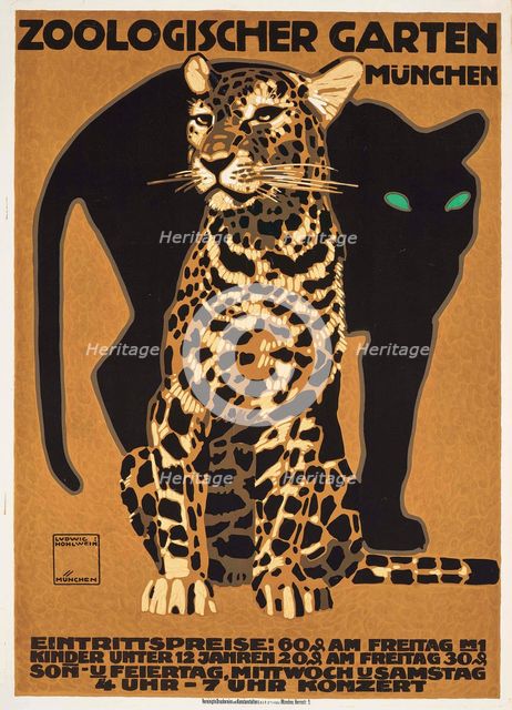 Munich Zoo, 1912. Creator: Hohlwein, Ludwig (1874-1949).