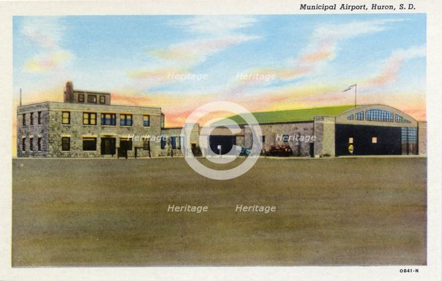 Municipal Aiport, Huron, South Dakota, USA, 1940. Artist: Unknown