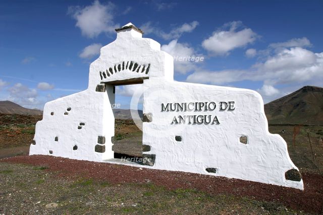 Municipal boundary, Antigua, Fuerteventura, Canary Islands. Creator: Peter Thompson.
