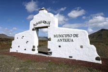 Municipal boundary, Antigua, Fuerteventura, Canary Islands. Creator: Peter Thompson