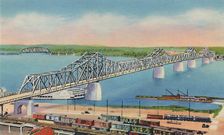 Municipal Bridge Connecting Louisville, Ky, and Jeffersonville, Ind. 1942. Artist: Caufield & Shook