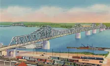 Municipal Bridge Connecting Louisville, Ky, and Jeffersonville, Ind. 1942. Artist: Caufield & Shook
