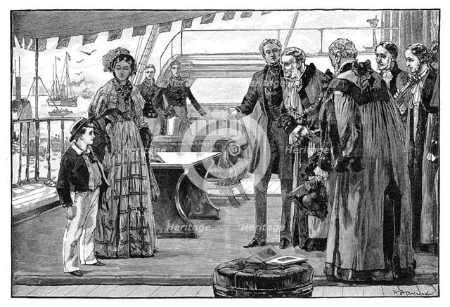 Municipal dignitaries introduced to the Prince of Wales, c1840s, (1900). Artist: Unknown