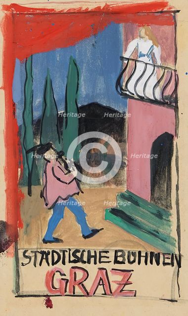 Municipal Theaters Graz. Design for Romeo and Juliet, undated. (c1930s) Creator: Anny Dollschein.