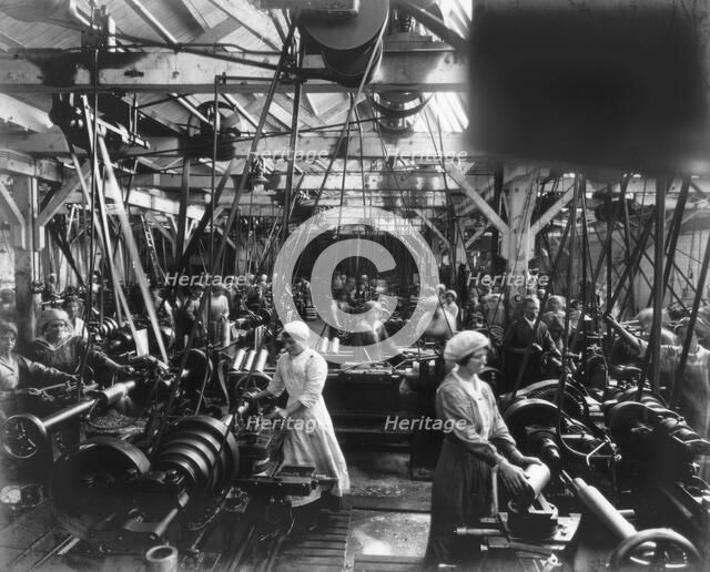 Munitions factory, London, World War I, 1914-1918. Artist: Haua