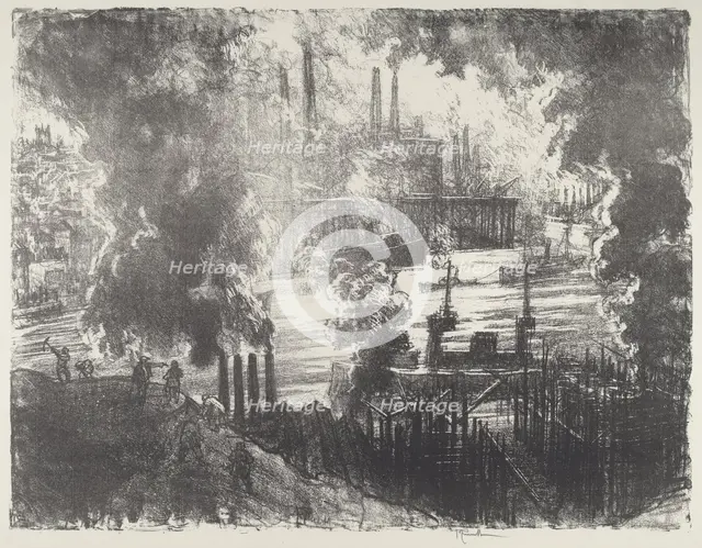 Munitions River, 1916. Creator: Joseph Pennell.