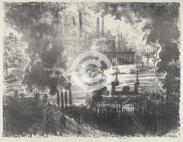 Munitions River, 1916. Creator: Joseph Pennell.