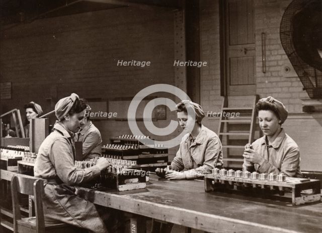 Munitions work, County Industries, York, Yorkshire, 1943. Artist: Unknown
