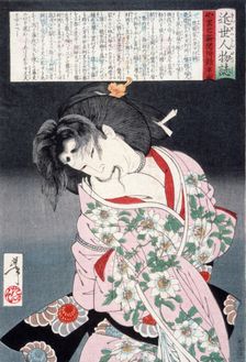 Muraoka of the Konoe Clan Bound with Rope, 1887. Creator: Tsukioka Yoshitoshi