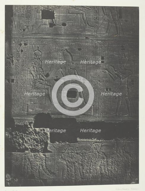 Muraille Occidentale, Grand Temple d'Isis à Philoe; Nubie, 1849/51, printed 1852. Creator: Maxime du Camp.