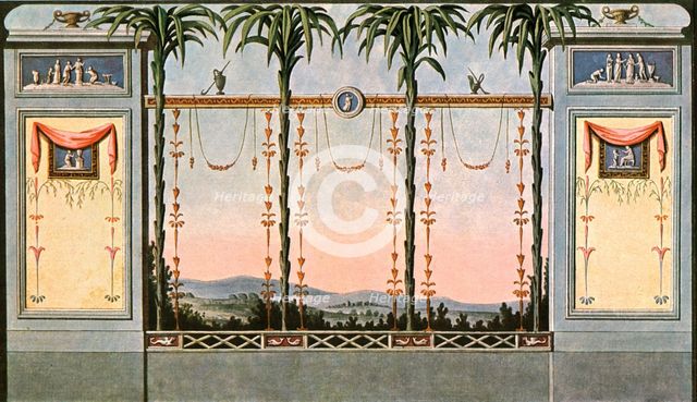 'Mural decoration of a gallery-hall abutting on a garden', Leipzig, Germany, (1928). Creator: Unknown.
