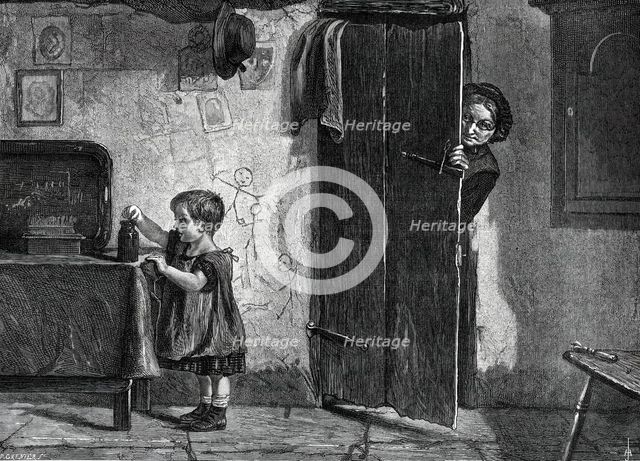 "Mural Decorations" by A. Stocks, in the exhibition at the Dudley Gallery, 1876. Creator: P. Grenier.