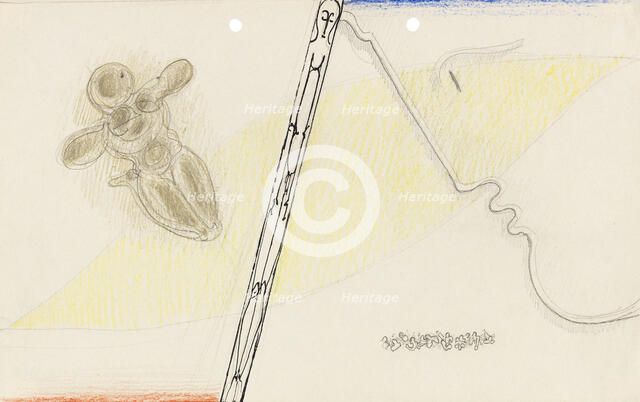 Mural design for Dieter Keller's house, 1940. Creator: Schlemmer, Oskar (1888-1943).