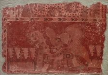 Mural Fragment with Elite Male and Maguey Cactus Leaves, 500-550. Creator: Unknown