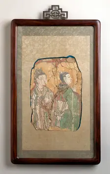 Mural Fragments of Two Devotees, between 618 and 906. Creator: Unknown