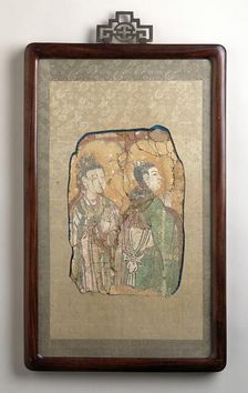 Mural Fragments of Two Devotees, between 618 and 906. Creator: Unknown