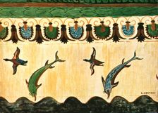 Mural frieze in the Tomb of the Lionesses (Tomba delle Leonesse), Tarquinia, Italy, (1928). Creator: Unknown