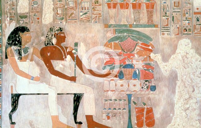Mural from the Tombs of the Nobles, Thebes, Luxor, Egypt. Artist: Unknown