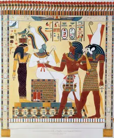 Mural from the Tombs of the Kings of Thebes, discovered by G Belzoni, 1820-1822. Creator: Charles Joseph Hullmandel